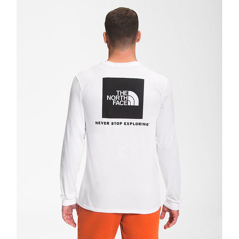 The North Face Long Sleeve Box Nse Ανδρικα Μπλούζα Με Μακρύ Μανίκι - Ασπρα / Μαυρα (OJCX63472)